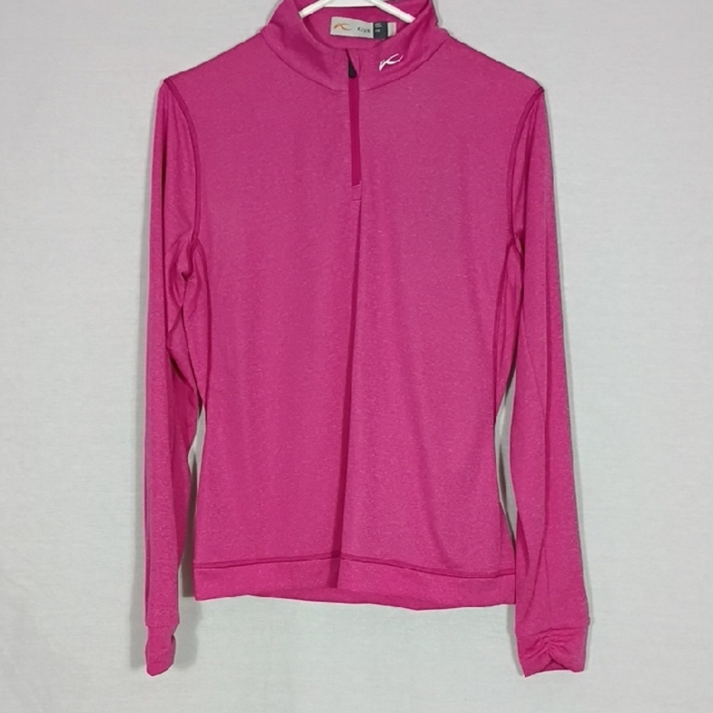 NWT KJUS Big Girls Pomegranate Melange Keano Half Zip Long Sleeve Top Size 176